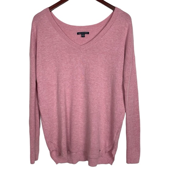 American Eagle Light Pink V-Neck Sweater Size XS - Picture 1 of 11
